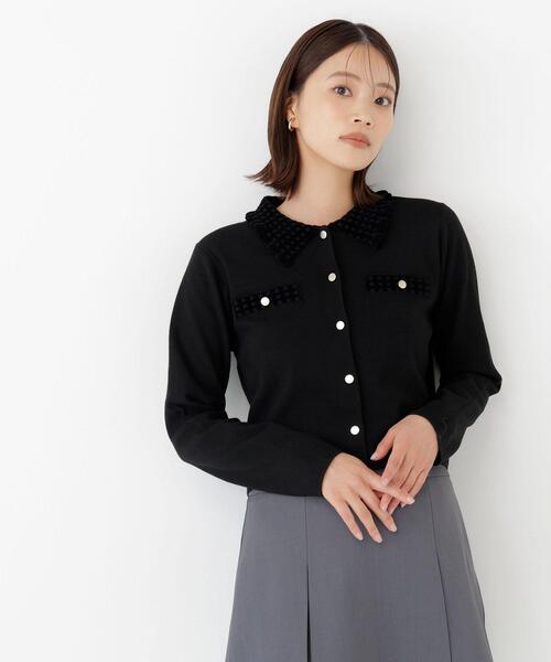 NATURAL BEAUTY BASIC(ナチュラルビューティーベーシック)の「モールカラーニットジャケット(カーディガン/ボレロ・レディース・チャコールグレー/ピンク/ブラック/オフホワイト・FREE)」の13枚目の写真