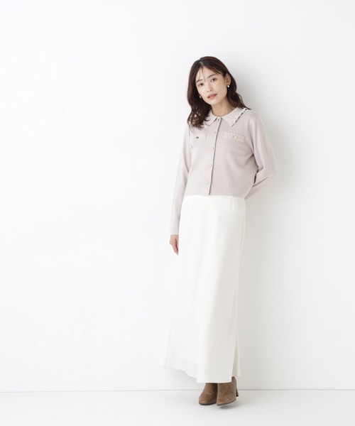 NATURAL BEAUTY BASIC(ナチュラルビューティーベーシック)の「モールカラーニットジャケット(カーディガン/ボレロ・レディース・チャコールグレー/ピンク/ブラック/オフホワイト・FREE)」の9枚目の写真