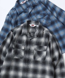 BEN DAVIS/ベンデイビス HEAVY PLAID SHIRT/オーバーサイズ 起毛 オンブレチェック フランネル長袖シャツ/ワークシャツ/レディース メンズ