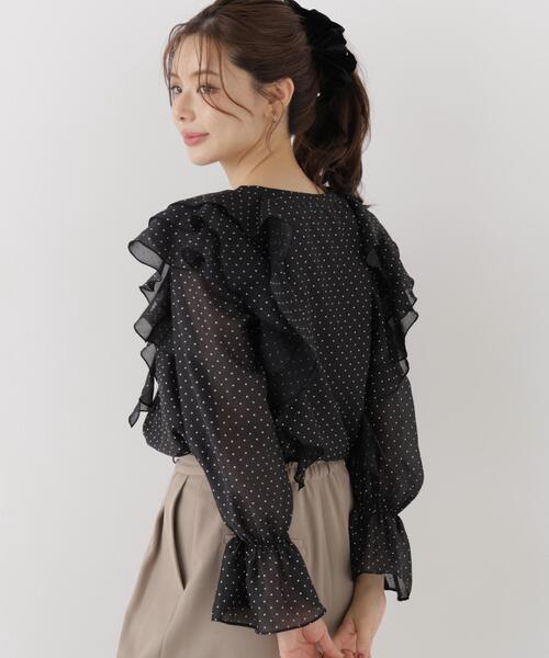 PROPORTION BODY DRESSING(プロポーションボディドレッシング)の「ボリュームラッフルブラウス / 1216210905(シャツ/ブラウス・レディース・ホワイト系その他/ブラック系その他/ブラウン系その他・FREE)」の5枚目の写真