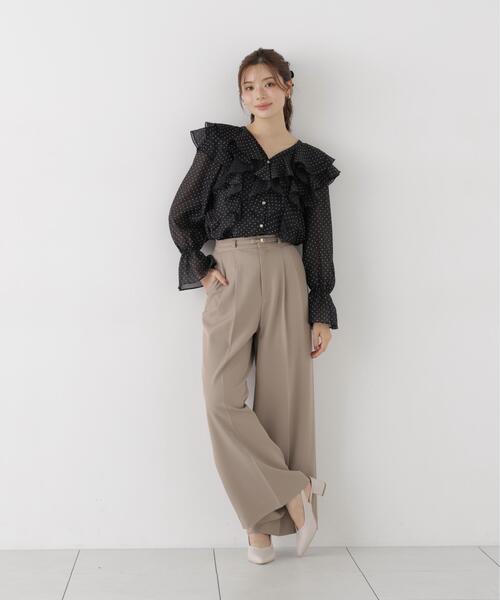 PROPORTION BODY DRESSING(プロポーションボディドレッシング)の「ボリュームラッフルブラウス / 1216210905(シャツ/ブラウス・レディース・ホワイト系その他/ブラック系その他/ブラウン系その他・FREE)」の7枚目の写真