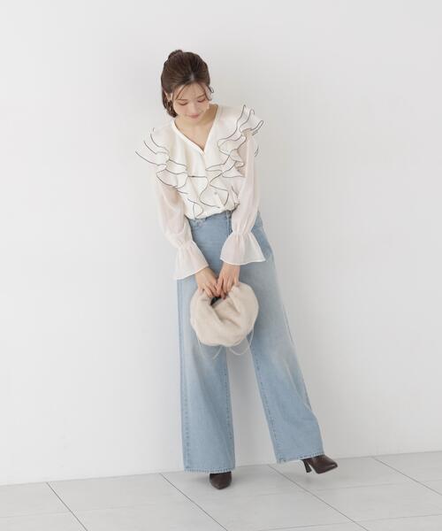 PROPORTION BODY DRESSING(プロポーションボディドレッシング)の「ボリュームラッフルブラウス / 1216210905(シャツ/ブラウス・レディース・ホワイト系その他/ブラック系その他/ブラウン系その他・FREE)」の15枚目の写真