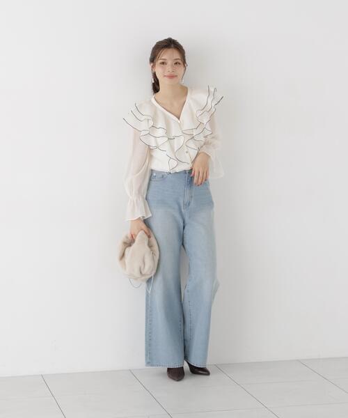 PROPORTION BODY DRESSING(プロポーションボディドレッシング)の「ボリュームラッフルブラウス / 1216210905(シャツ/ブラウス・レディース・ホワイト系その他/ブラック系その他/ブラウン系その他・FREE)」の16枚目の写真