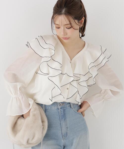 PROPORTION BODY DRESSING(プロポーションボディドレッシング)の「ボリュームラッフルブラウス / 1216210905(シャツ/ブラウス・レディース・ホワイト系その他/ブラック系その他/ブラウン系その他・FREE)」の19枚目の写真
