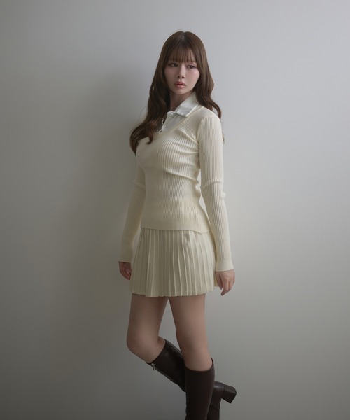 M DOLLY(エムドリー)の「Rib knit ivy setup / リブニットアイヴィーセットアップ(セットアップ・レディース・ブラック/アイボリー/グレー・FREE)」の7枚目の写真