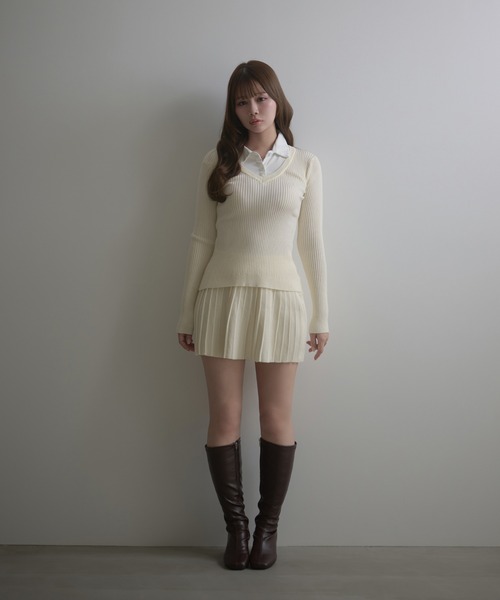 M DOLLY(エムドリー)の「Rib knit ivy setup / リブニットアイヴィーセットアップ(セットアップ・レディース・ブラック/アイボリー/グレー・FREE)」の8枚目の写真