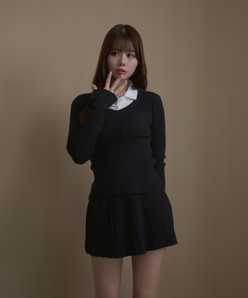 M DOLLY(エムドリー)の「Rib knit ivy setup / リブニットアイヴィーセットアップ(セットアップ・レディース・ブラック/アイボリー/グレー・FREE)」の11枚目の写真