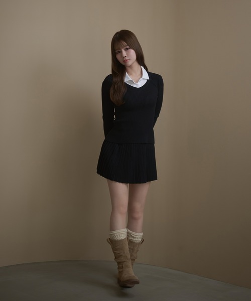 M DOLLY(エムドリー)の「Rib knit ivy setup / リブニットアイヴィーセットアップ(セットアップ・レディース・ブラック/アイボリー/グレー・FREE)」の12枚目の写真
