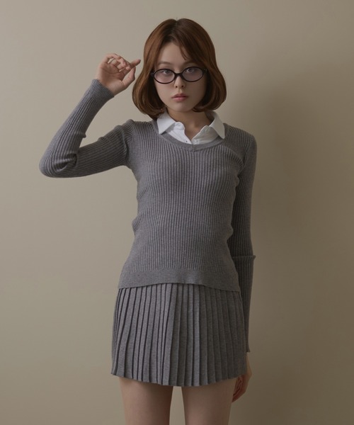 M DOLLY(エムドリー)の「Rib knit ivy setup / リブニットアイヴィーセットアップ(セットアップ・レディース・ブラック/アイボリー/グレー・FREE)」の13枚目の写真
