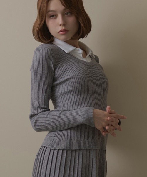 M DOLLY(エムドリー)の「Rib knit ivy setup / リブニットアイヴィーセットアップ(セットアップ・レディース・ブラック/アイボリー/グレー・FREE)」の15枚目の写真
