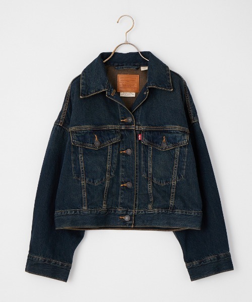 Levi's（リーバイス）の「[LEVI’S/リーバイス] LOOSE CROP TRUCKER デニムジャケット（デニムジャケット・レディース・ライトインディゴブルー/インディゴブルー・S）」の14枚目の写真