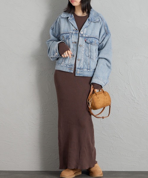 Levi's（リーバイス）の「[LEVI’S/リーバイス] LOOSE CROP TRUCKER デニムジャケット（デニムジャケット・レディース・ライトインディゴブルー/インディゴブルー・S）」の16枚目の写真