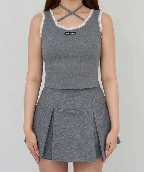 Belle Charme(ベルシャルム)の「【Belle Charme】Logo Label Lace Tank(タンクトップ・レディース・チャコールグレー/オフホワイト/ブラック・FREE)」の20枚目の写真