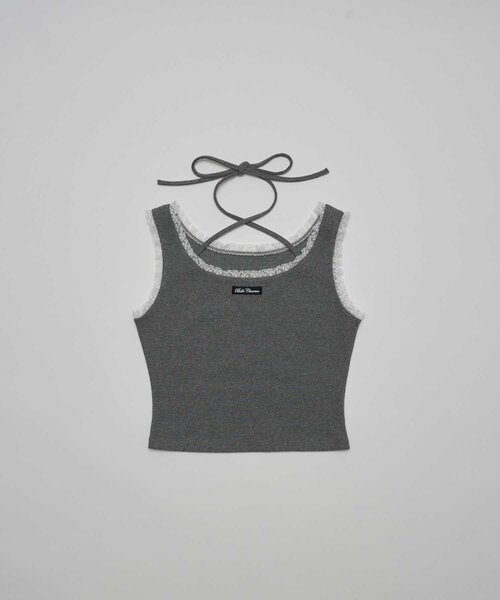 Belle Charme(ベルシャルム)の「【Belle Charme】Logo Label Lace Tank(タンクトップ・レディース・チャコールグレー/オフホワイト/ブラック・FREE)」の10枚目の写真