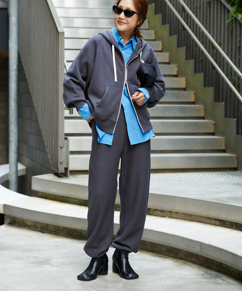 OUTDOOR PRODUCTS(アウトドアプロダクツ)の「VINTAGE LIKE SWEAT PANTS(スウェットパンツ・レディース・ブラック/チャコールグレー・38/36)」の9枚目の写真