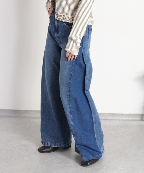 cepo(セポ)の「サイドWタックバギーフレアデニムパンツ(デニムパンツ・レディース・ブラック/ブルー系1/ワンウォッシュ・S/L/M)」の20枚目の写真