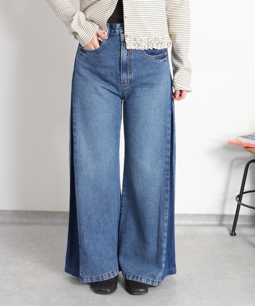 cepo(セポ)の「サイドWタックバギーフレアデニムパンツ(デニムパンツ・レディース・ブラック/ブルー系1/ワンウォッシュ・S/L/M)」の19枚目の写真