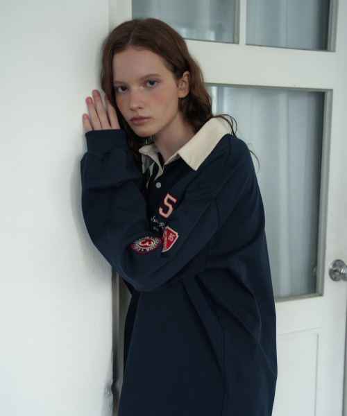 WAARFORWOMAN(ワール・フォー・ウーマン)の「WT-94刺繍パッチカラーTシャツ_ネイビー(ポロシャツ・レディース・その他・FREE)」の4枚目の写真