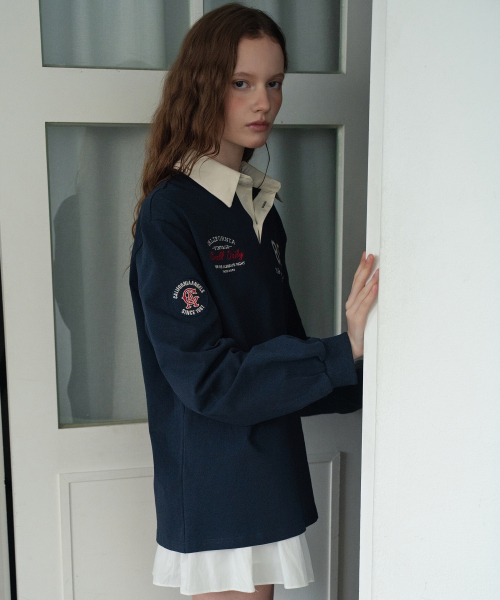 WAARFORWOMAN(ワール・フォー・ウーマン)の「WT-94刺繍パッチカラーTシャツ_ネイビー(ポロシャツ・レディース・その他・FREE)」の5枚目の写真