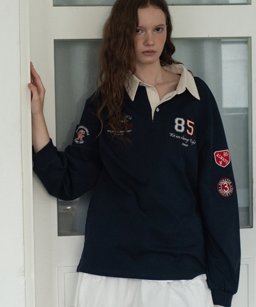 WAARFORWOMAN(ワール・フォー・ウーマン)の「WT-94刺繍パッチカラーTシャツ_ネイビー(ポロシャツ・レディース・その他・FREE)」の7枚目の写真