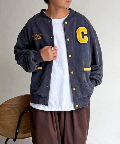 CPCM(シーピーシーエム)の「バック刺繍スナップカーデ(Tシャツ/カットソー・メンズ・ネイビー/グレー・SMALL/MEDIUM/LARGE)」の2枚目の写真