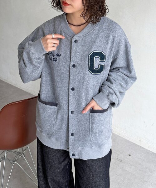 CPCM(シーピーシーエム)の「バック刺繍スナップカーデ(Tシャツ/カットソー・メンズ・ネイビー/グレー・SMALL/MEDIUM/LARGE)」の1枚目の写真