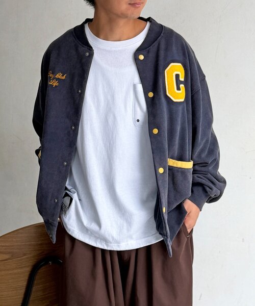 CPCM(シーピーシーエム)の「バック刺繍スナップカーデ(Tシャツ/カットソー・メンズ・ネイビー/グレー・SMALL/MEDIUM/LARGE)」の6枚目の写真