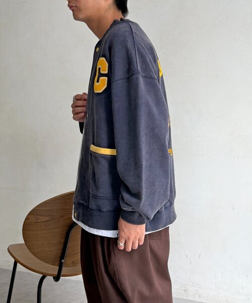 CPCM(シーピーシーエム)の「バック刺繍スナップカーデ(Tシャツ/カットソー・メンズ・ネイビー/グレー・SMALL/MEDIUM/LARGE)」の7枚目の写真