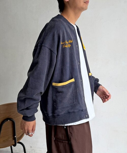 CPCM(シーピーシーエム)の「バック刺繍スナップカーデ(Tシャツ/カットソー・メンズ・ネイビー/グレー・SMALL/MEDIUM/LARGE)」の9枚目の写真