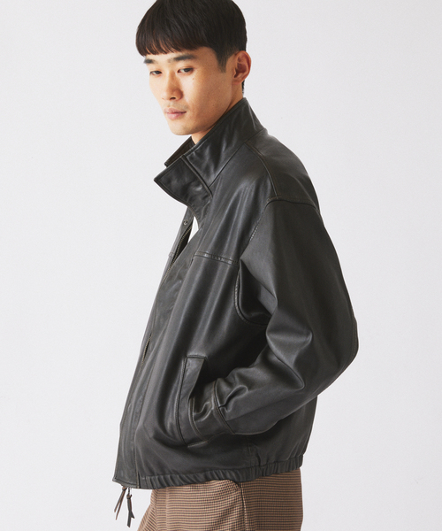 JOURNAL STANDARD relume(ジャーナルスタンダード レリューム)の「ラムレザー スタンドブルゾン(ライダースジャケット・メンズ・ブラック・LARGE/MEDIUM)」の8枚目の写真