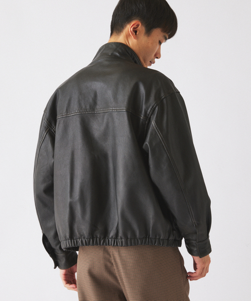 JOURNAL STANDARD relume(ジャーナルスタンダード レリューム)の「ラムレザー スタンドブルゾン(ライダースジャケット・メンズ・ブラック・LARGE/MEDIUM)」の10枚目の写真