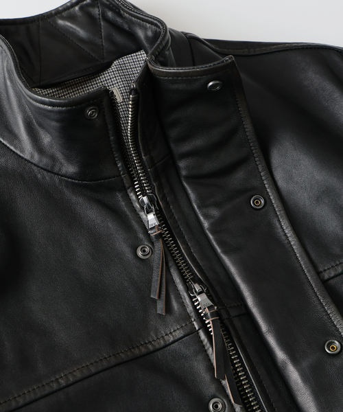 JOURNAL STANDARD relume(ジャーナルスタンダード レリューム)の「ラムレザー スタンドブルゾン(ライダースジャケット・メンズ・ブラック・LARGE/MEDIUM)」の15枚目の写真