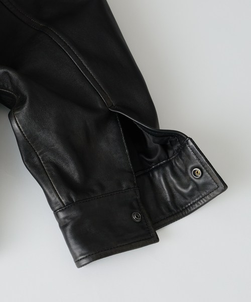 JOURNAL STANDARD relume(ジャーナルスタンダード レリューム)の「ラムレザー スタンドブルゾン(ライダースジャケット・メンズ・ブラック・LARGE/MEDIUM)」の18枚目の写真
