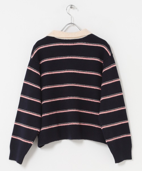 URBAN RESEARCH Sonny Label(アーバンリサーチサニーレーベル)の「ウールブレンドボーダーニットポロシャツ(ニット/セーター・レディース・グレー/ネイビー/バーガンディー・FREE)」の21枚目の写真