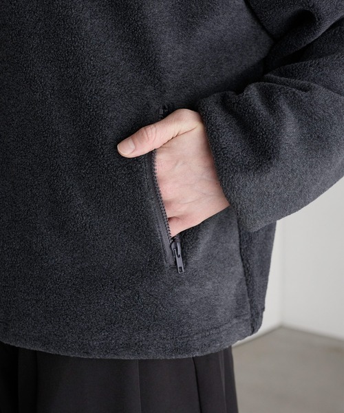 ROCHEM(ローシェン)の「ワンポイントロゴ刺繍フリースハーフジップスウェット(スウェット・メンズ・ブラック/チャコール/ベージュ・M/S/XS/L)」の13枚目の写真