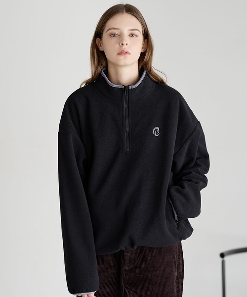 ROCHEM(ローシェン)の「ワンポイントロゴ刺繍フリースハーフジップスウェット(スウェット・メンズ・ブラック/チャコール/ベージュ・M/S/XS/L)」の19枚目の写真