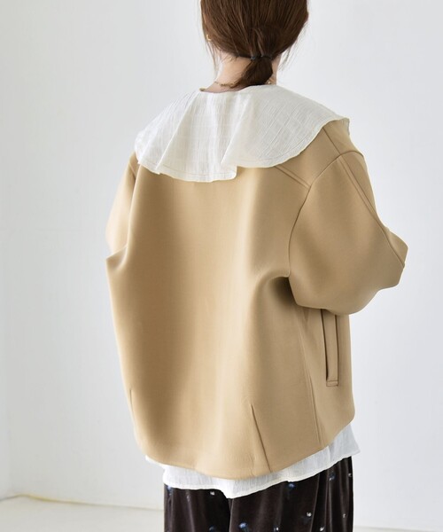 quaranciel(カランシエル)の「〈手洗い可能〉ダンボール ノーカラー コクーン ジャケット ブルゾン(ブルゾン・レディース・ベージュ/キャメル/ネイビー・ONE SIZE)」の20枚目の写真