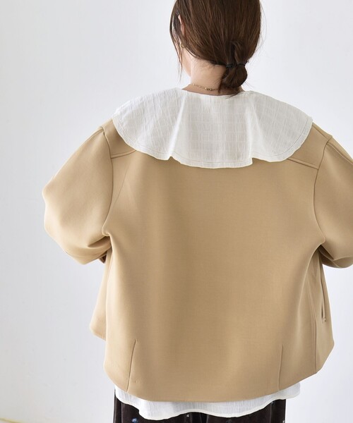 quaranciel(カランシエル)の「〈手洗い可能〉ダンボール ノーカラー コクーン ジャケット ブルゾン(ブルゾン・レディース・ベージュ/キャメル/ネイビー・ONE SIZE)」の21枚目の写真