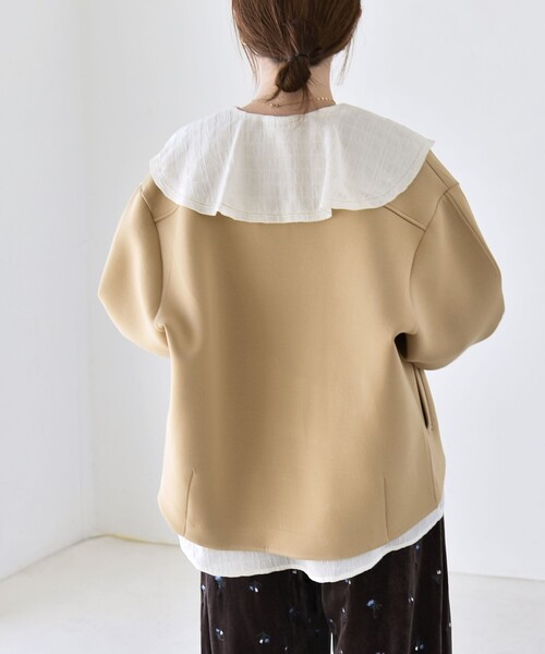 quaranciel(カランシエル)の「〈手洗い可能〉ダンボール ノーカラー コクーン ジャケット ブルゾン(ブルゾン・レディース・ベージュ/キャメル/ネイビー・ONE SIZE)」の22枚目の写真