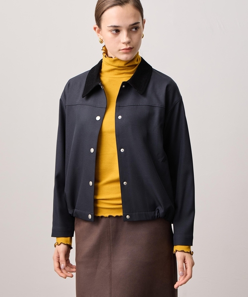 LE SOUK HOLIDAY(ルスークホリデー)の「コーデュロイ衿切替ジャケット(その他アウター・レディース・ネイビー/ブラック・M/L)」の2枚目の写真