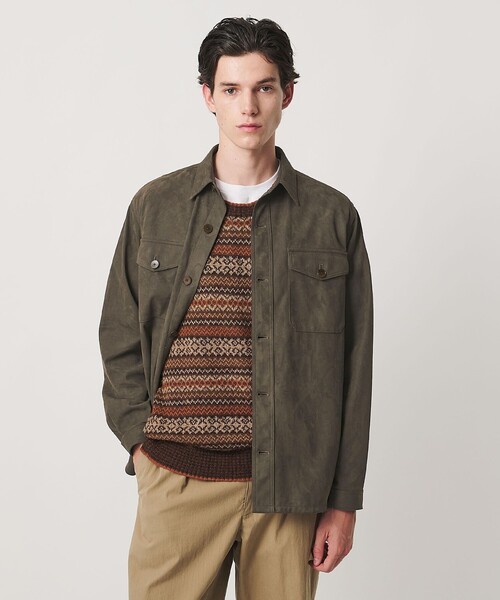 UNITED ARROWS(ユナイテッドアローズ)の「スエーディー オーバーシャツ(シャツ/ブラウス・メンズ・ブラウン系/モカ・S/M/XL/L)」の2枚目の写真