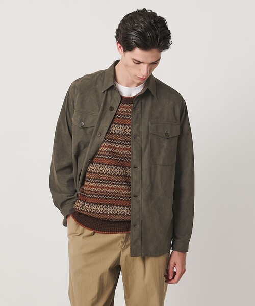 UNITED ARROWS(ユナイテッドアローズ)の「スエーディー オーバーシャツ(シャツ/ブラウス・メンズ・ブラウン系/モカ・S/M/XL/L)」の9枚目の写真