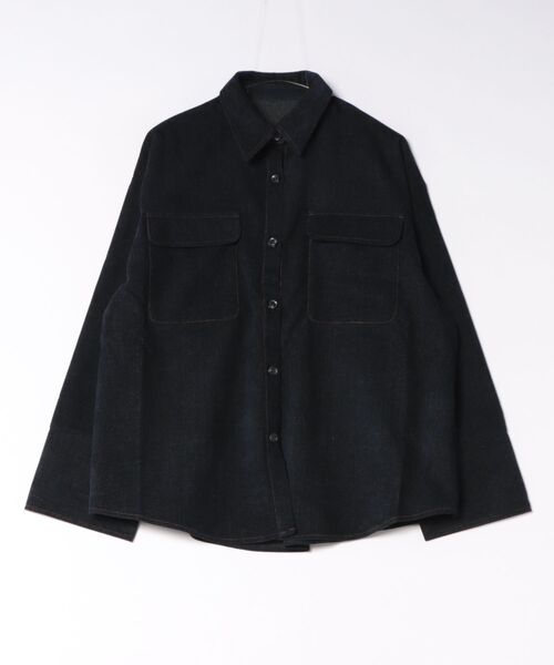 LARUTA(ラルータ)の「【LARUTA】ベロアデニムオーバーサイズシャツ(シャツ/ブラウス・レディース・ネイビー/ブラウン/アイボリー・FREE)」の7枚目の写真