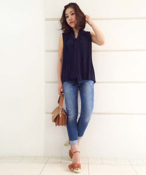 31 Sons de mode（トランテアン　ソン　ドゥ　モード）の「ノースリボウタイブラウス（シャツ/ブラウス・レディース・オフホワイト/ベージュ/ネイビー/ピンク・36）」の4枚目の写真