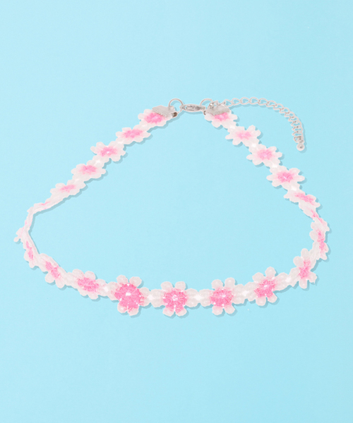 DING（ディング）の「DING/フラワーチョーカー（チョーカー・メンズ・ブルー/イエロー/ピンク・FREE）」の3枚目の写真