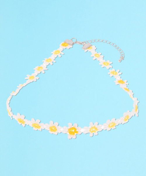 DING（ディング）の「DING/フラワーチョーカー（チョーカー・メンズ・ブルー/イエロー/ピンク・FREE）」の2枚目の写真