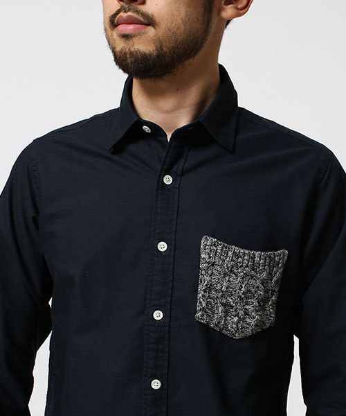 NANO universe（ナノユニバース）の「Knit PKシャツ LS（シャツ/ブラウス・メンズ・グレー/ホワイト/ネイビー・X-LARGE/MEDIUM/SMALL/LARGE）」の6枚目の写真