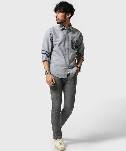 NANO universe（ナノユニバース）の「Knit PKシャツ LS（シャツ/ブラウス・メンズ・グレー/ホワイト/ネイビー・X-LARGE/MEDIUM/SMALL/LARGE）」の10枚目の写真