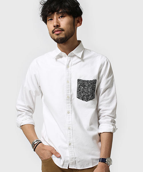 NANO universe（ナノユニバース）の「Knit PKシャツ LS（シャツ/ブラウス・メンズ・グレー/ホワイト/ネイビー・X-LARGE/MEDIUM/SMALL/LARGE）」の11枚目の写真