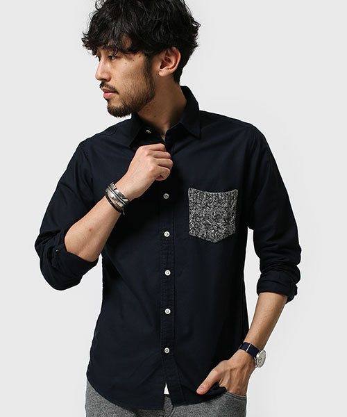 NANO universe（ナノユニバース）の「Knit PKシャツ LS（シャツ/ブラウス・メンズ・グレー/ホワイト/ネイビー・X-LARGE/MEDIUM/SMALL/LARGE）」の12枚目の写真